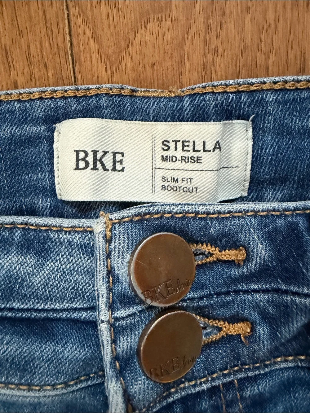BKE Womens Light Blue Slim Straight Jeans